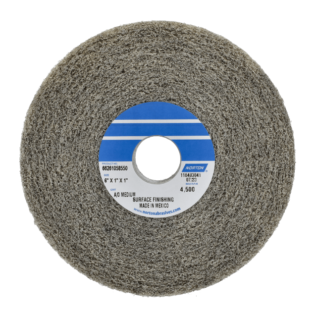 Norton Aluminum Oxide Surface Finishing Non-Woven Convolute Wheel