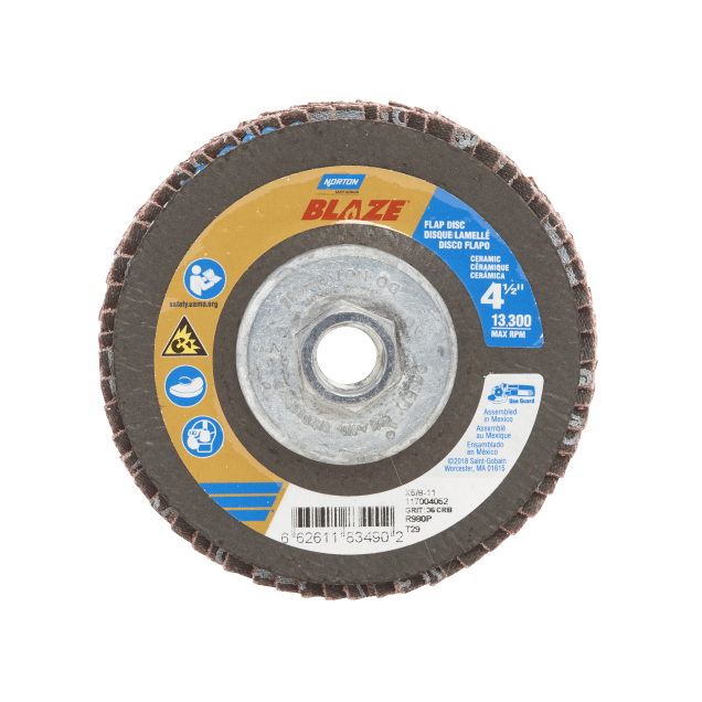 Norton Blaze R980P Ceramic Alumina Flap Disc - Type 29 Conical Fiberglass Back