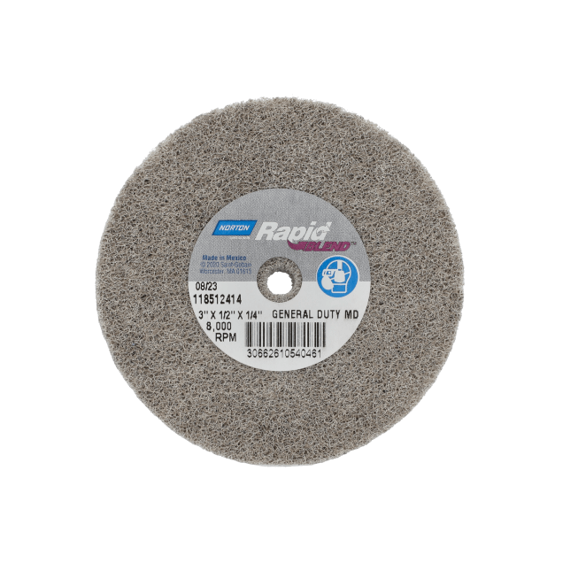 Norton Rapid Blend General Duty Deburring Unified Wheel - 3 x 1-2 x1-4 in