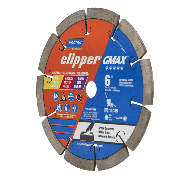 Norton Clipper GMAX Diamond Blade - 6" - Soft/Medium Aggregate