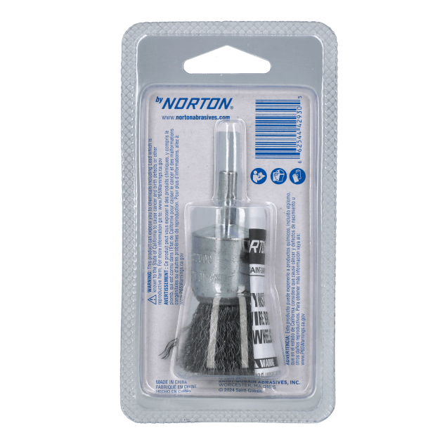 Norton By Norton Crimped Wire End Brush - 1" - Carbon Steel