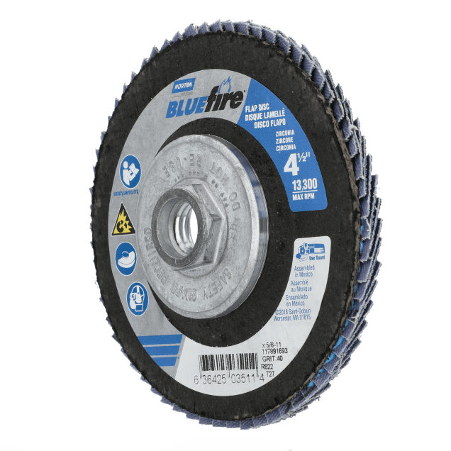 Norton Charger R822 Zirconia Alumina Flap Disc - Type 27 Fiberglass Back Plate
