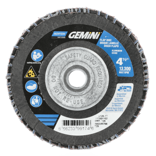 Norton Gemini R766 Aluminum Oxide Flap Disc - Type 29 Conical Fiberglass Back