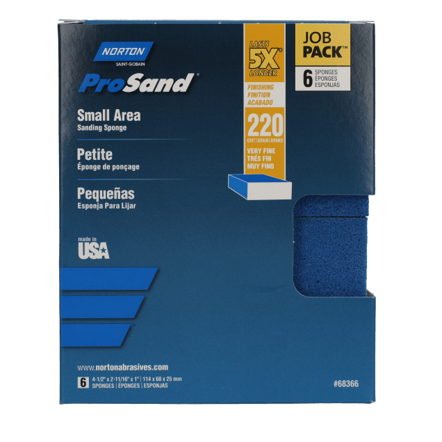 Norton ProSand Small Area Sanding Sponge - 220 Grit - 6 Piece JobPack
