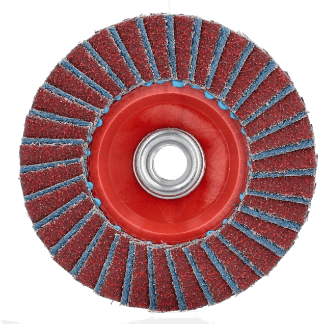 Norton Red Heat R961 Ceramic Alumina/Zirconia Alumina Flap Disc - Type 27 Flat Quick-Trim Plastic Back