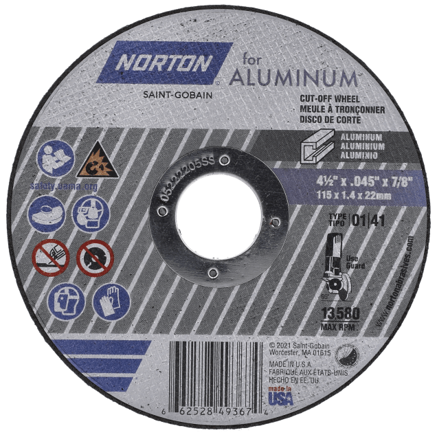 Norton ALUMINUM A36Q Aluminum Oxide Small Diameter Cut-off Wheel - Type 41