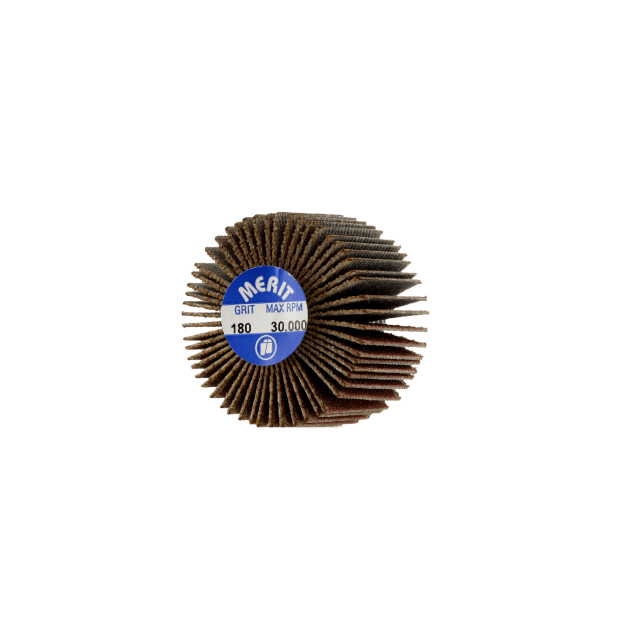 Merit Aluminum Oxide Fine Grit Mini Flap Wheel with Steel Shank