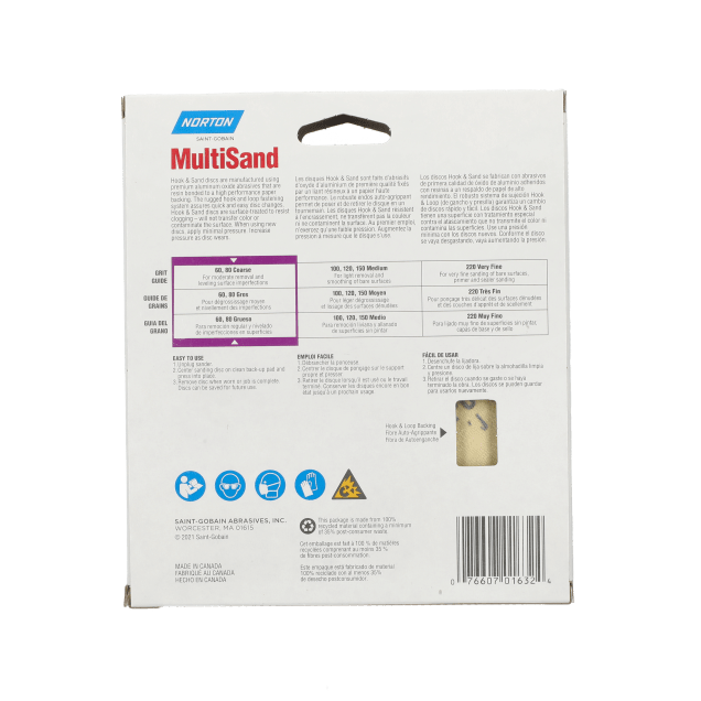 Norton MultiSand Hook & Sand Paper Disc - 6" x 6 Hole Job Pack