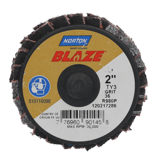 Norton Blaze Ceramic Alumina Mini Flap Disc - TR Attachment (Type 3) - 2" - 36 Grit
