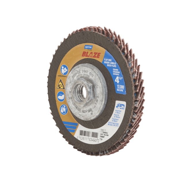 Norton Blaze R980P Ceramic Alumina Flap Disc - Type 29 Conical Fiberglass Back