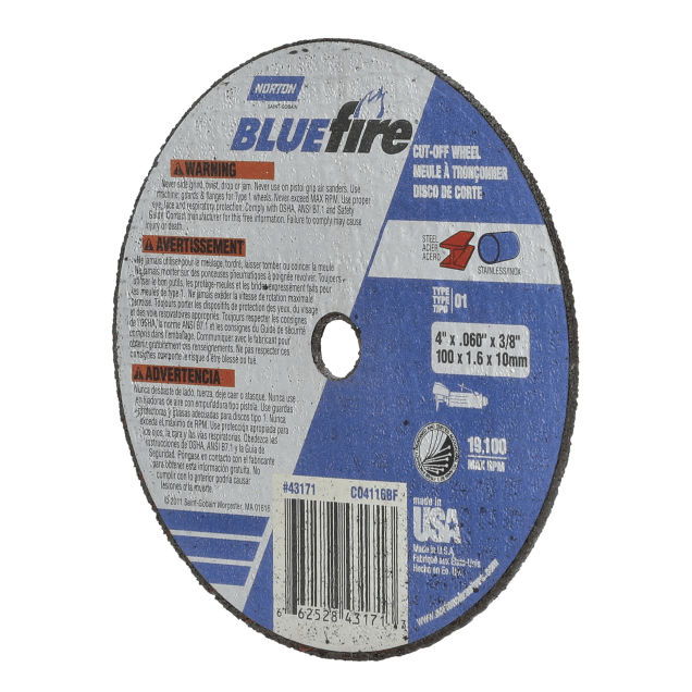 Norton BlueFire Small Diameter Cut-off Wheel - Type 01