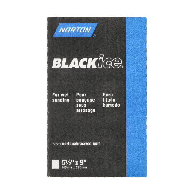 Norton Black Ice Waterproof Paper Sheet - 5-1/2 x 9 - Packaged