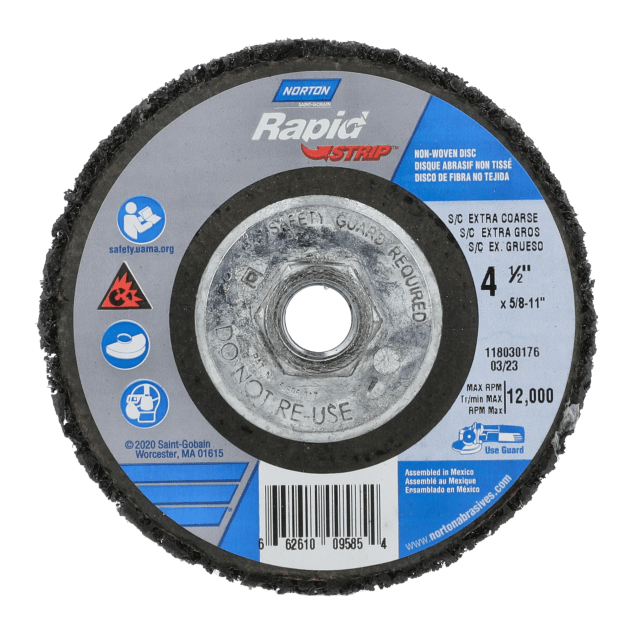 Norton Rapid Strip Non-Woven Silicon Carbide Depressed Center Discs
