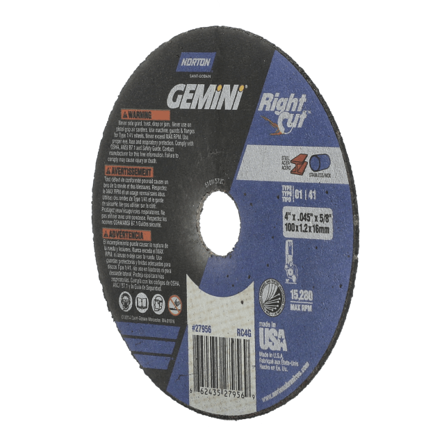 Norton Gemini RightCut Small Diameter Cut-off Wheel - Type 01/41