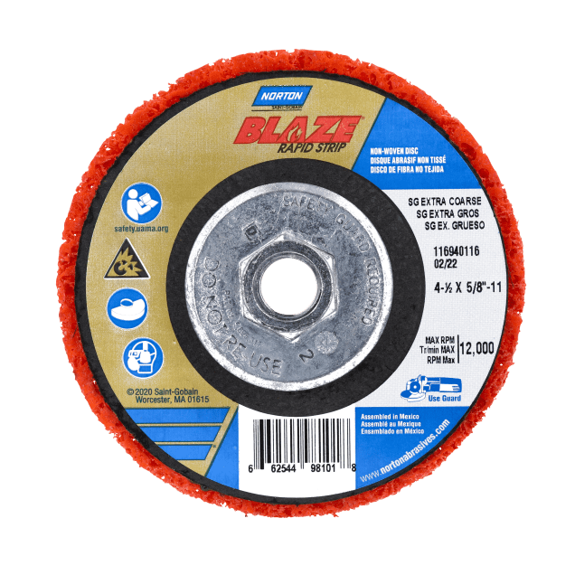 Norton Blaze Rapid Strip Non-Woven Depressed Center Disc