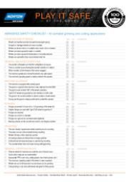 Abrasives Safety Checklist - for portable grinding and cutting applications