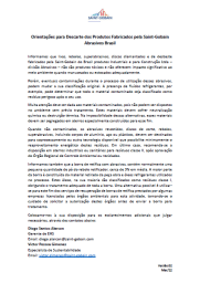 Orientações para descarte dos produtos fabricados pela Saint-Gobain