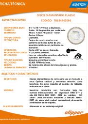 Ficha Técnica DCD linea classic turbo 110 codigo 70184647064