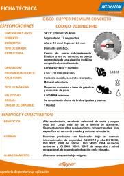 ficha tecnica clipper premium concreto 350mm codigo 70184601440