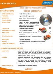 ficha tecnica clipper premium piedra 350mm codigo 70184627669