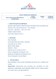FICHA TÉCNICA - DISCO DE CORTE DIAMANTADO VACUUM