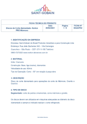 FICHA TÉCNICA - DISCO DIAMANTADO PRO MÁRMORE