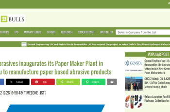 Norton Abrasives inaugurates its Paper Maker Plant in Bengaluru to manufacture paper based abrasive products
