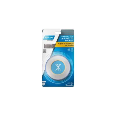 66623388777 - FITA DUPLA FACE NORTON ESPUMADA - 12 MM X 2 M - 0721 (ANG 1)