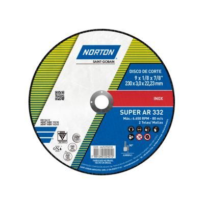 66252926930 - DISCO DE CORTE NORTON SUPER AR 332 - 230 x 3,0 x 22,23 MM (ANG 1)