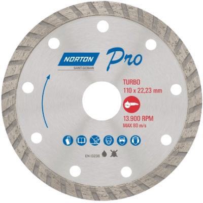 Disco Corte Diamantado Turbo PRO