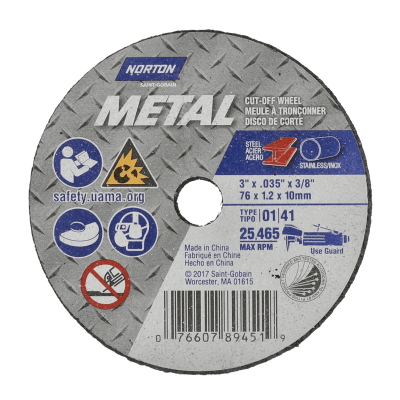 Norton Medallion SGZ CA Type 01/41 Small Diameter Cut-Off Wheel