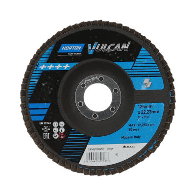 63642589253 Flap Discs Norton Vulcan Alox 125x22 Grit 40