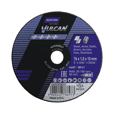 66252828241 76 x 1,0 x 10 Disco de corte Blue Fire Tipo 41 (Ang 3)