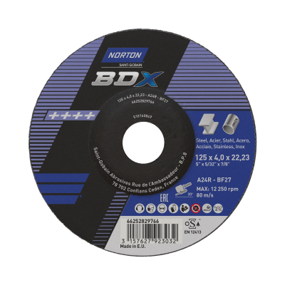 66252829766 Grinding wheel Norton BDX STEEL,STAINLESS STEEL 125x4x22.23