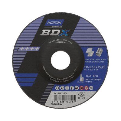 66252831504 Depressed center cutting off wheel Norton BDX 115x2.5x22.23