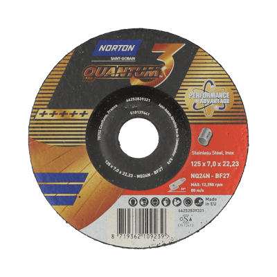 66252839321 Norton Quantum3 Grinding Wheels 125x7x22.23 GRIT 24