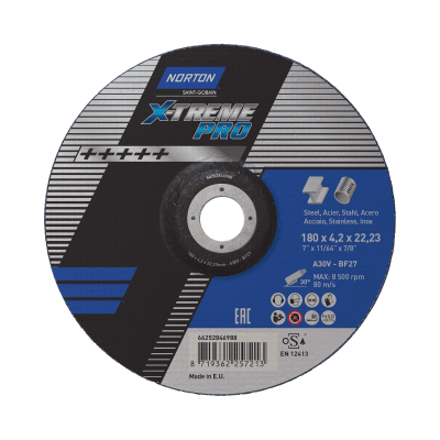 66252846988 Grinding wheel Angle Grinder Norton X-Treme Pro-METAL INOX-180x4.2x22.23