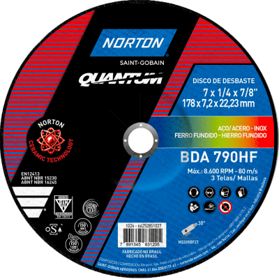 66252851027 - DISCO DESBASTE NORTON BDA 790HF -178x7,2x22,23 mm - MOCKUP