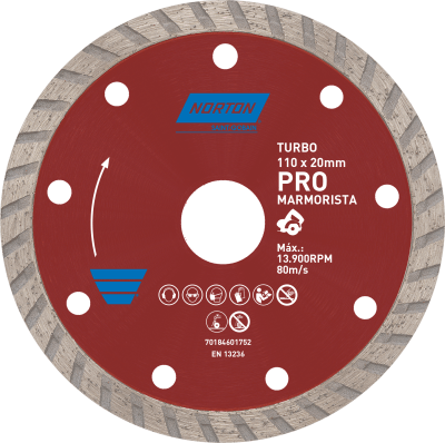 70184601752 - 110X8X20 Discos Diamantados Linha Pro Marmorista (Ang 1)