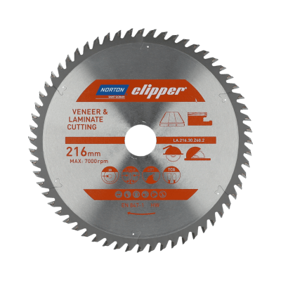 70184608143 TCT SAW Blades Norton Clipper LA.216.30.Z60.2 216x2.3/1.8x30