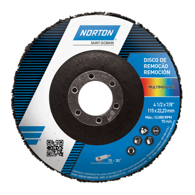 78072712985 - DISCO DE REMOÇÃO MULTIMATERIAL NORTON - 115 X 22,23MM (ANG 1)