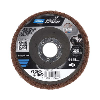 Non-woven disc Norton DECAP EXTREME 125x22mm Coarse Brown