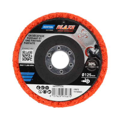 Rapid strip disc Norton DECAP EXTREME 125x22mm Extra Coarse Orange