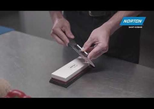 How to use the Norton sharpening angle guide while sharpening with a whetstone