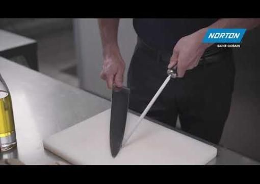 How to use the Norton sharpening rod to sharpen kitchen knives.