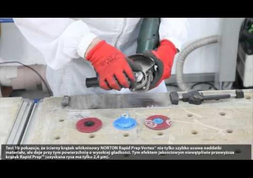 Test porównawczy włókninowych krążków NORTON Rapid Prep Vortex® i Rapid Prep™