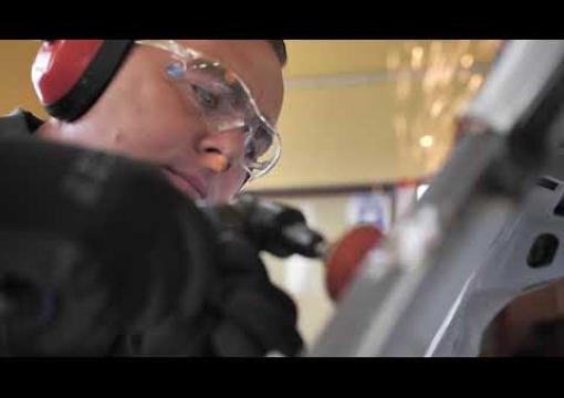How to strip and blend metal in automotive repair jobs with the Norton mini angle grinder kit