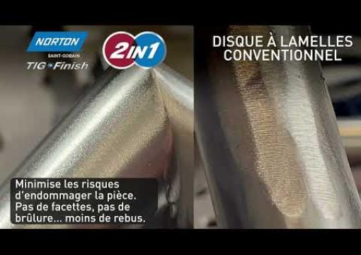 Découvrez Norton TIG&FINISH : Disque Bi-Lamelle 2-en-1 pour Meulage et Finition