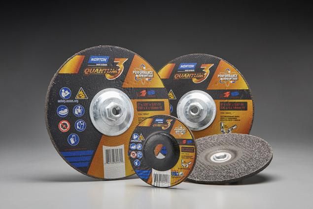 Image of a set of Norton Quantum3 cutting and grinding wheels