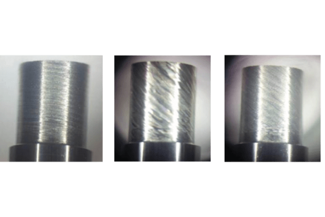 Showing how changes in the wheel and workpiece speed can affect surface finish on a tungsten-carbide blank
